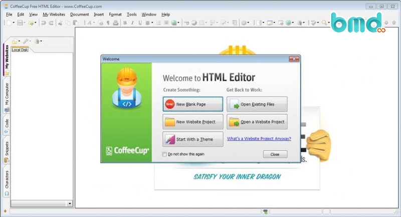 Phần mềm tạo website bán hàng CoffeeCup Free HTML Editor