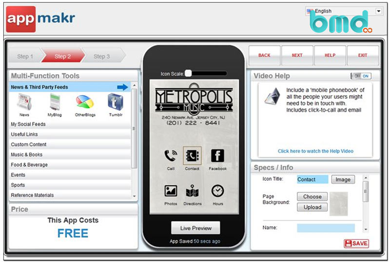 Công cụ thiết kế app trực tuyến App Makr